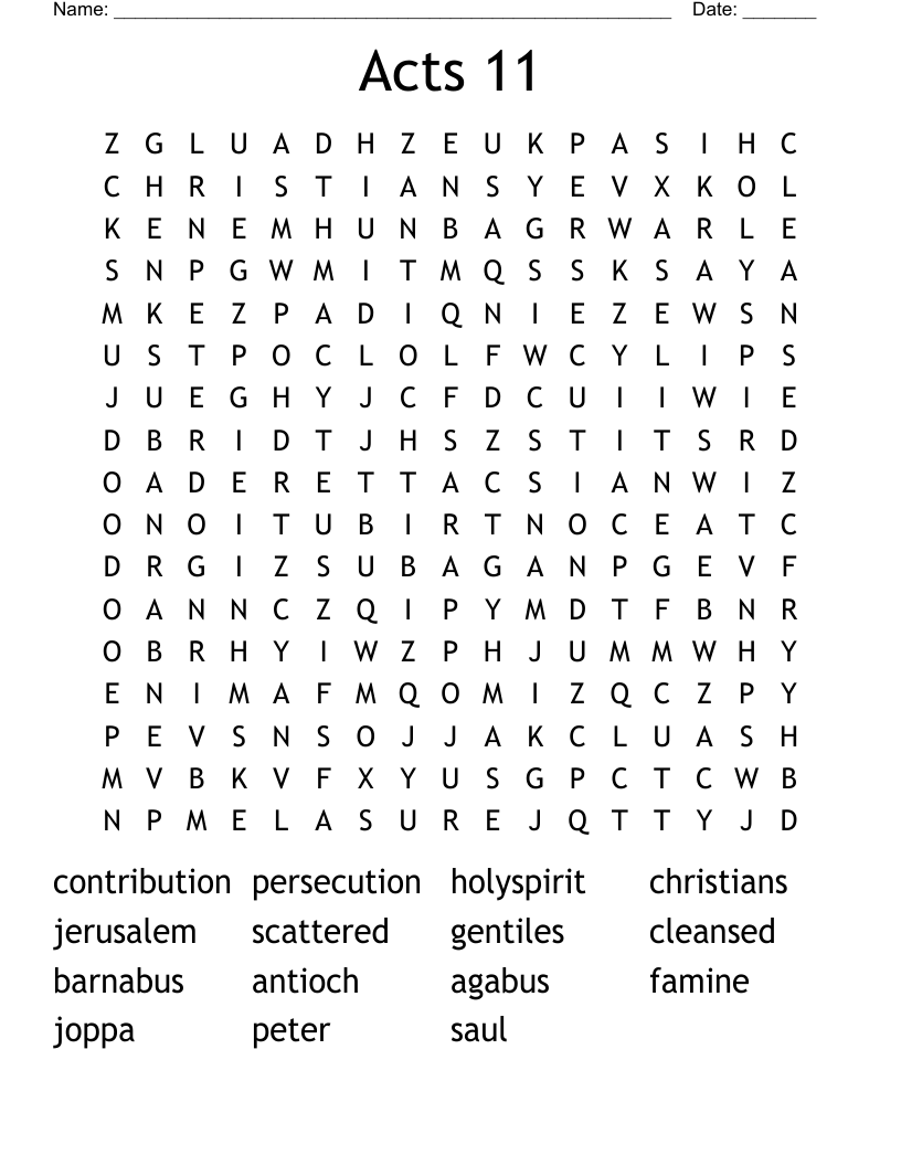 Acts 11 Word Search