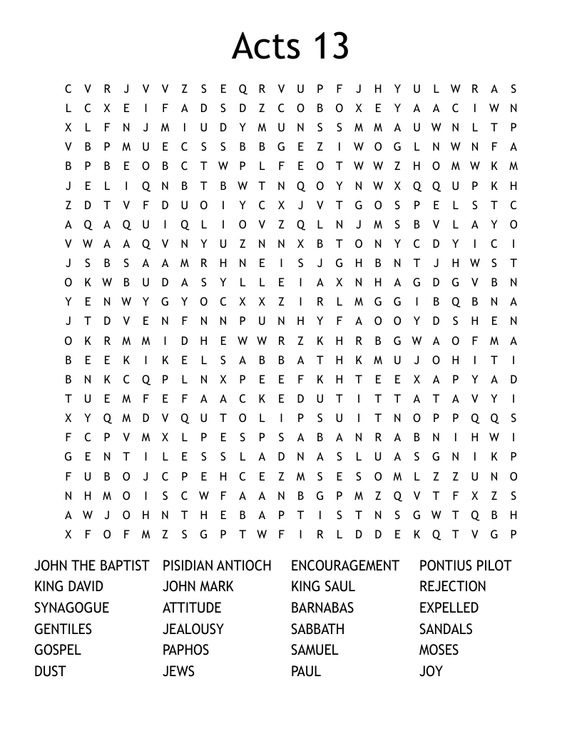 Acts 13 Word Search