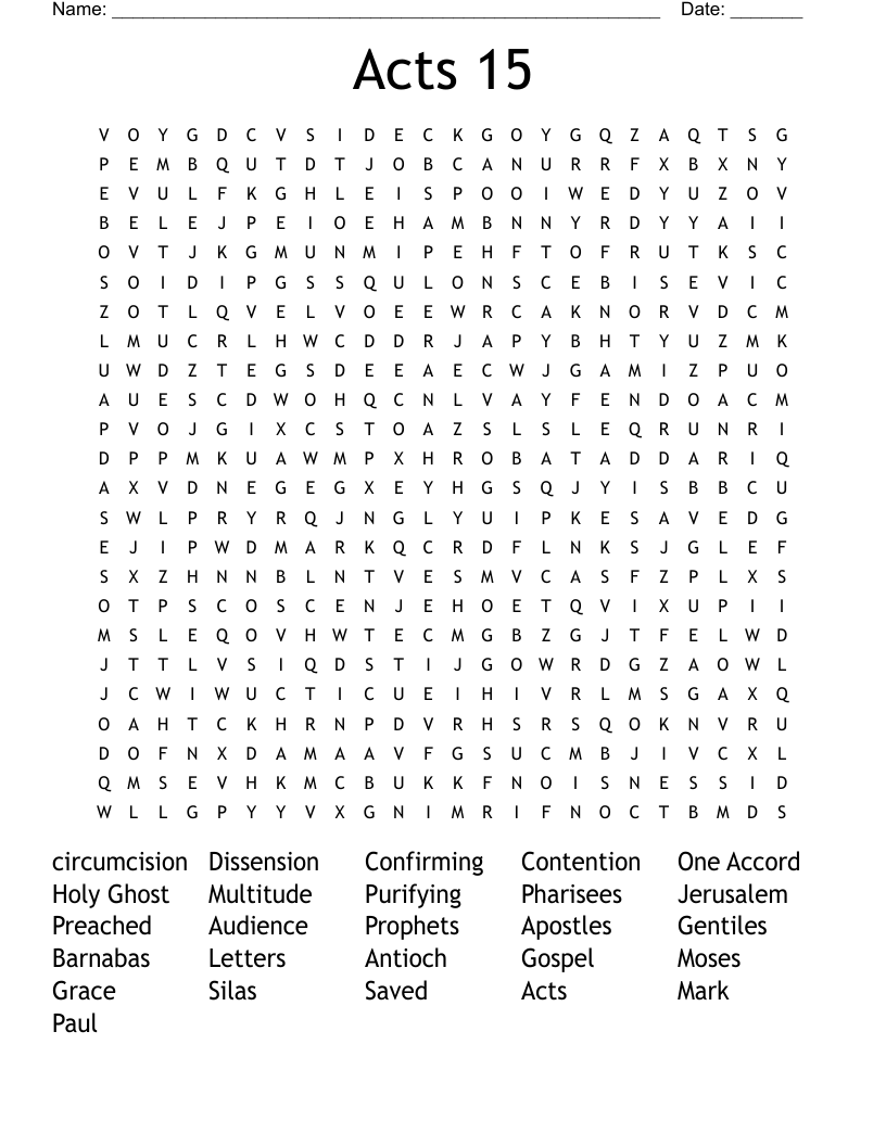 Acts 15 Word Search