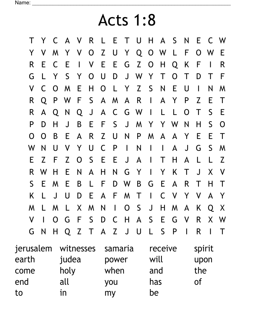 Acts 1:8 Word Search