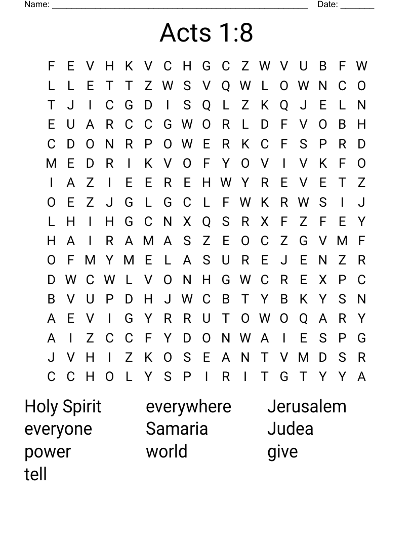 Acts 1:8 Word Search