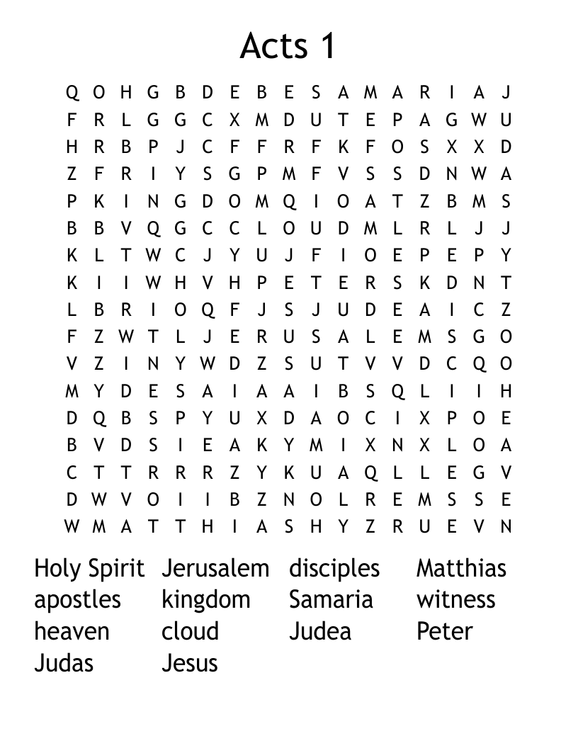 Acts 1 Word Search