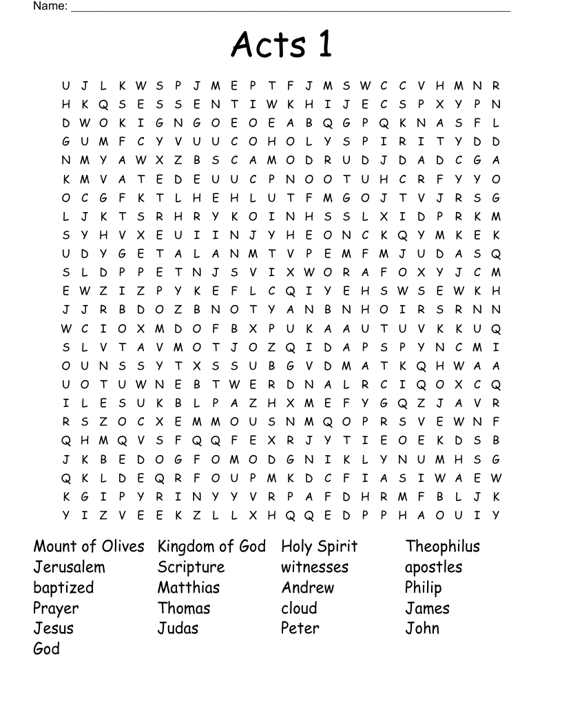 Acts 1 Word Search