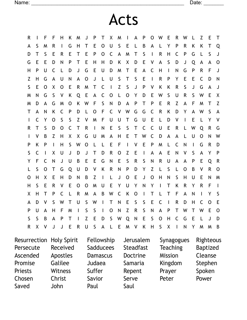 Acts Word Search