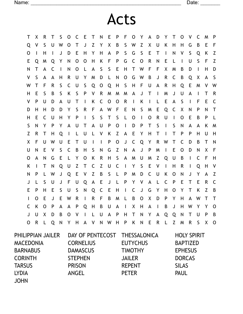 Acts Word Search