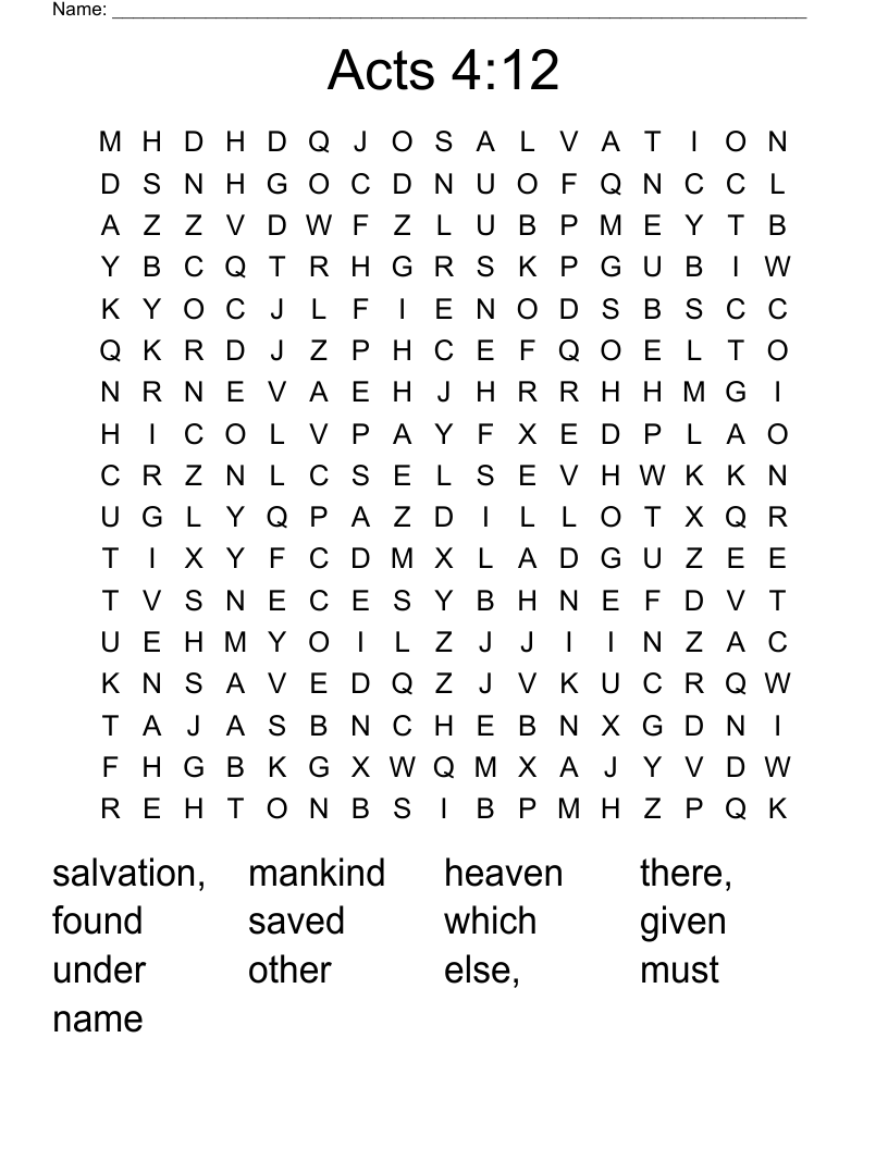 Acts 4:12 Word Search