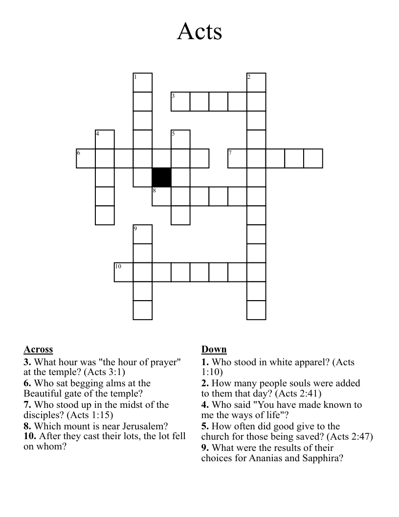 Acts Crossword