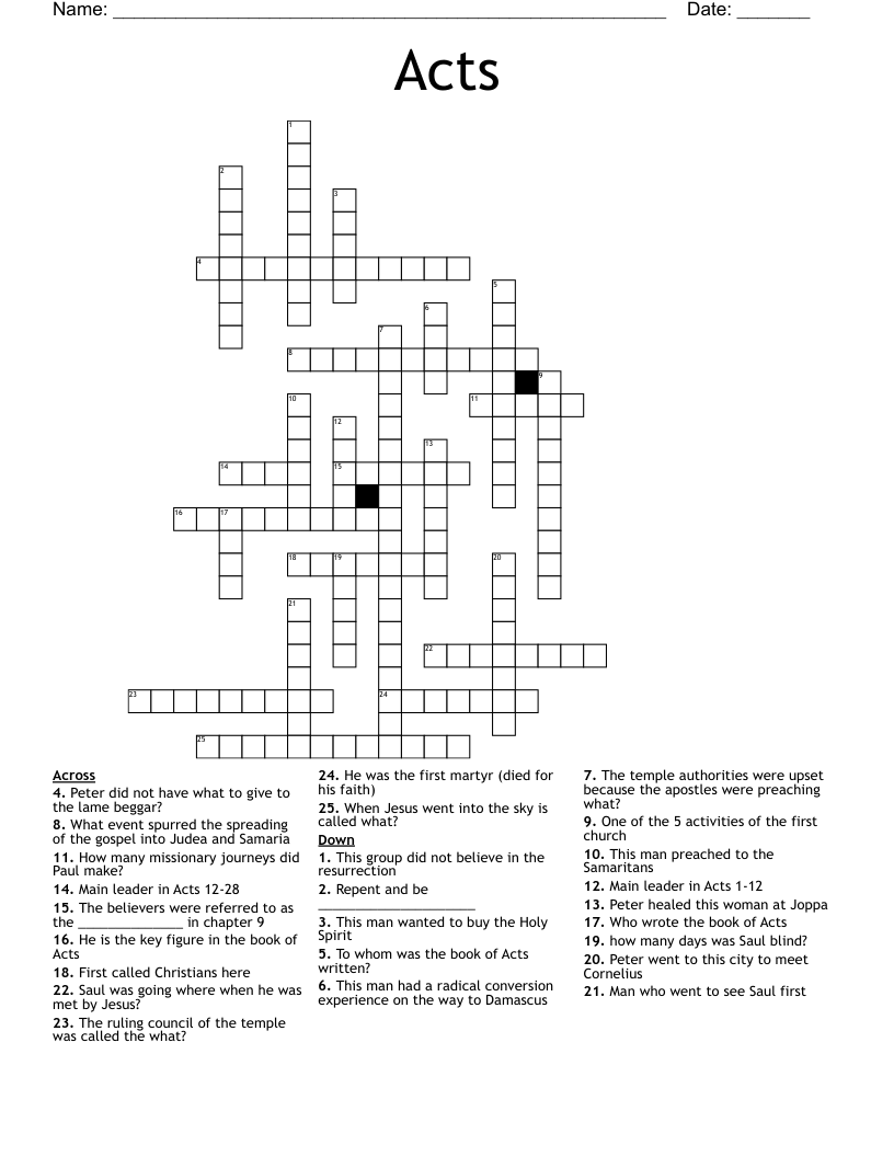 Acts Crossword
