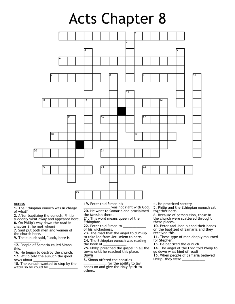 Acts Chapter 8 Crossword