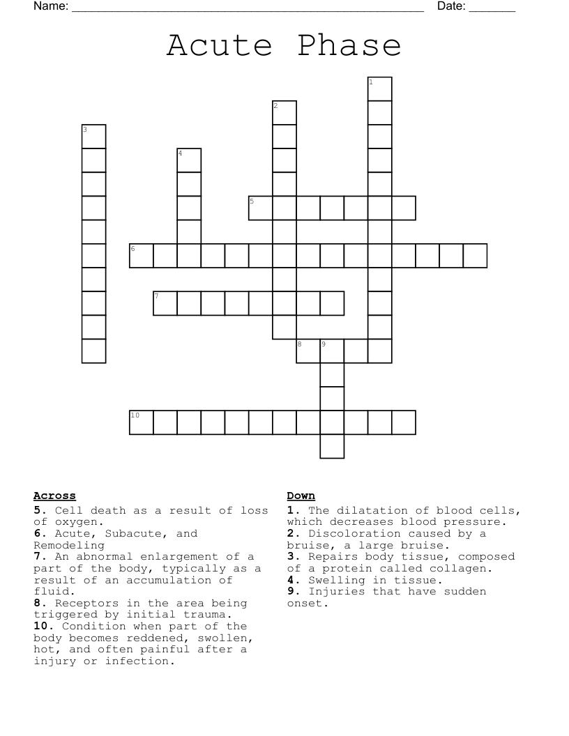 Acute Phase Crossword