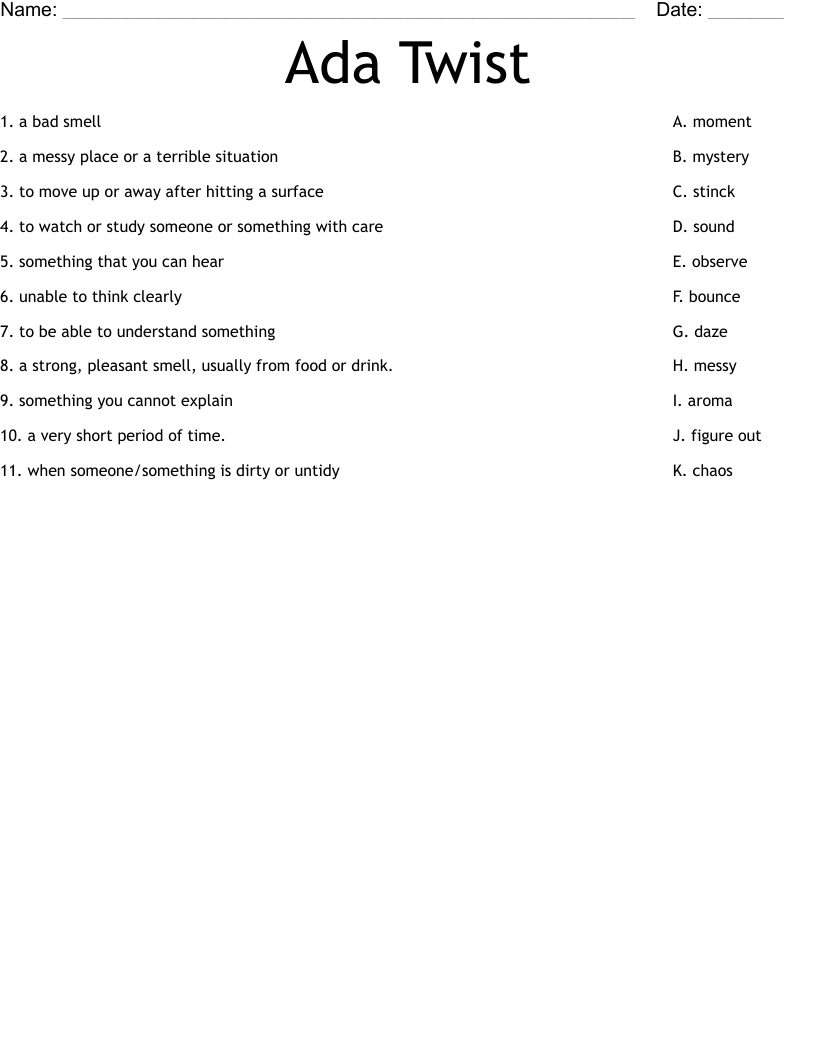Ada Twist Worksheet