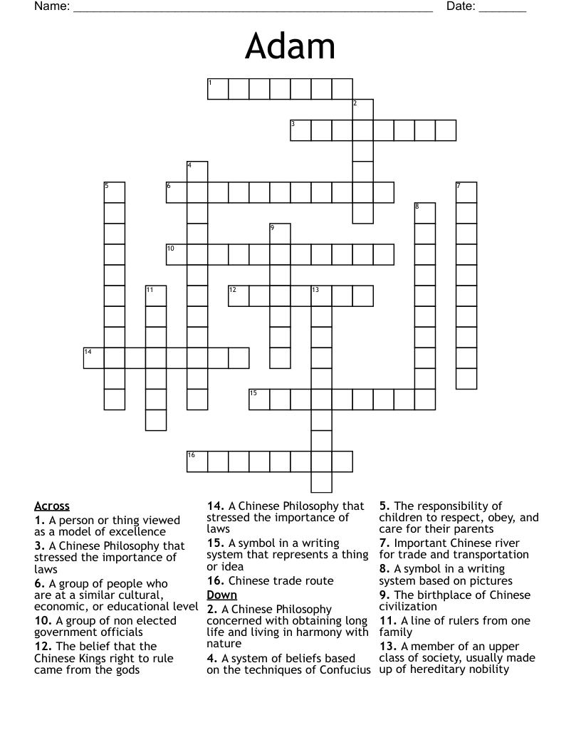 Adam Crossword