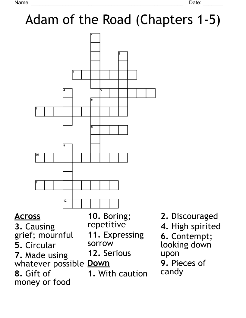 Adam of the Road (Chapters 1-5) Crossword