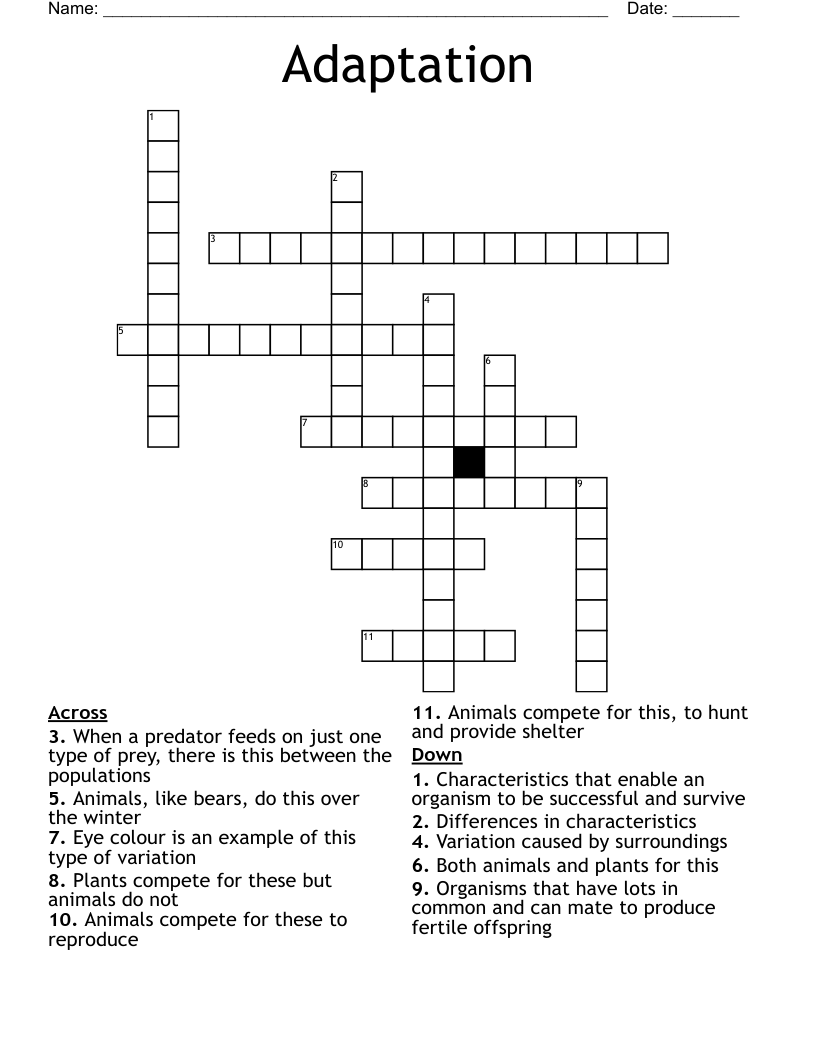 Adaptation Crossword