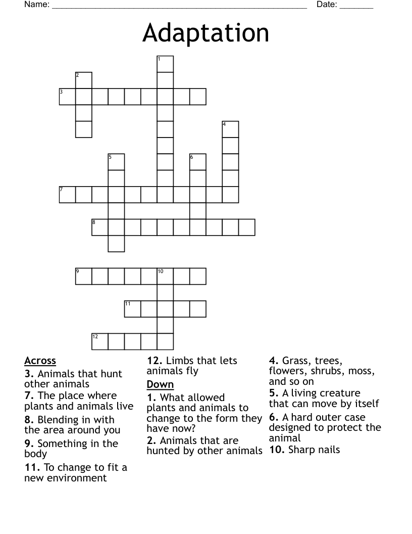 Adaptation Crossword