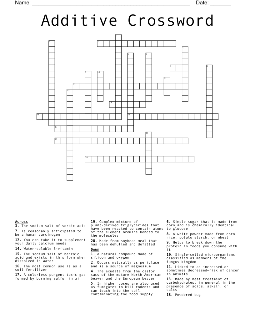 Additive Crossword