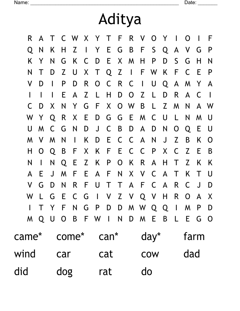 Aditya Word Search