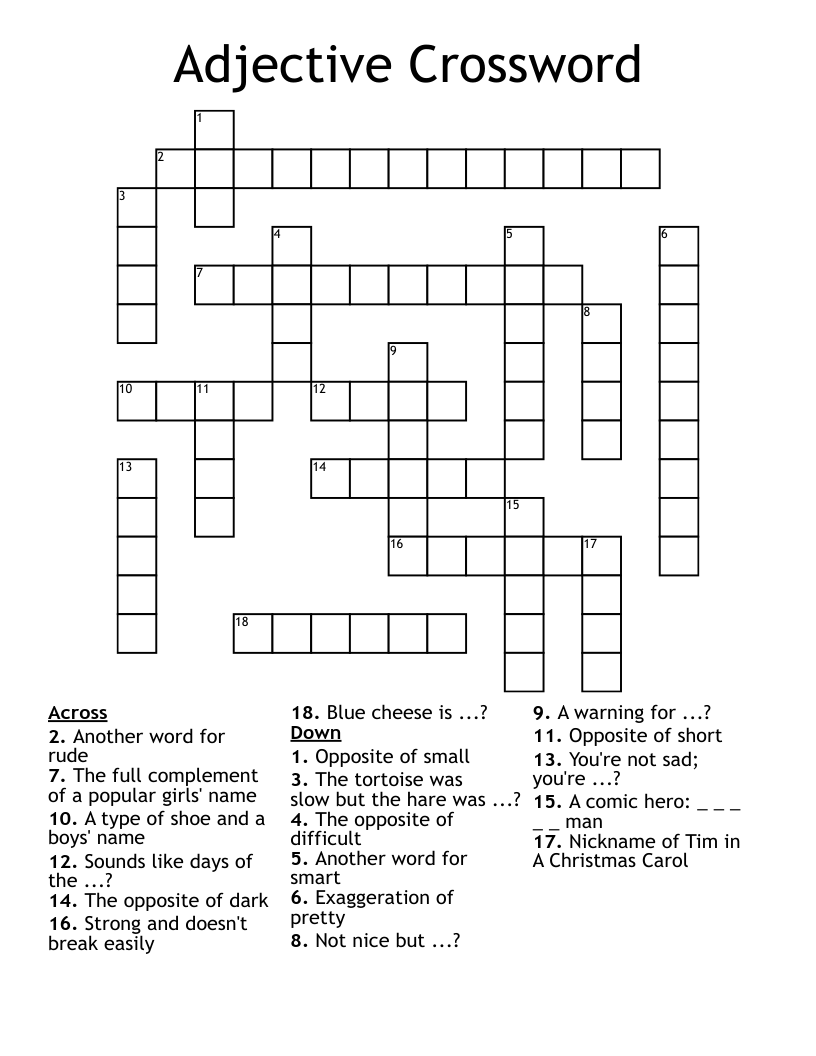 Adjective Crossword