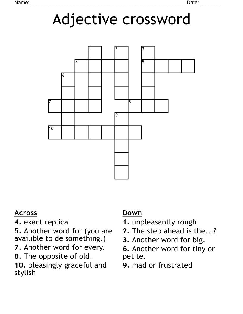 Adjective crossword