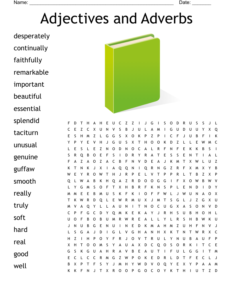 Adjectives and Adverbs Word Search