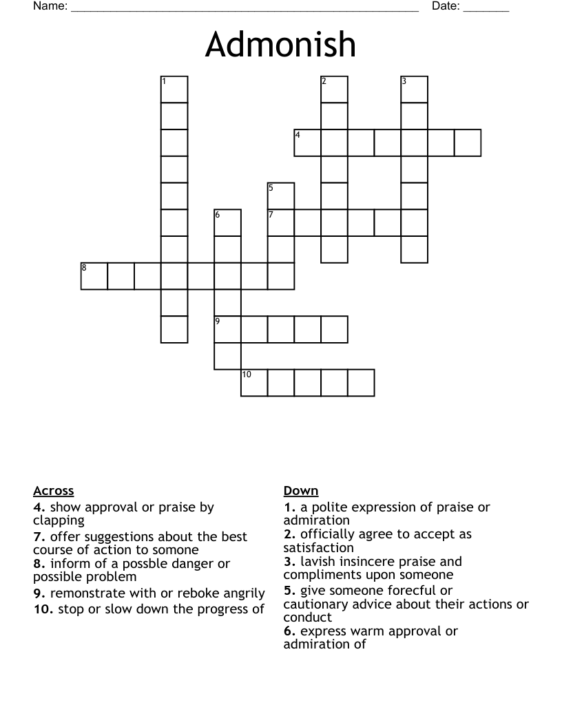Admonish Crossword