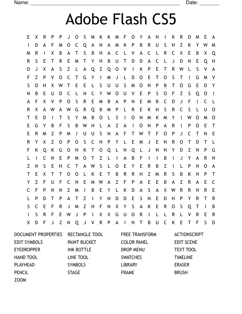 Adobe Flash CS5 Word Search