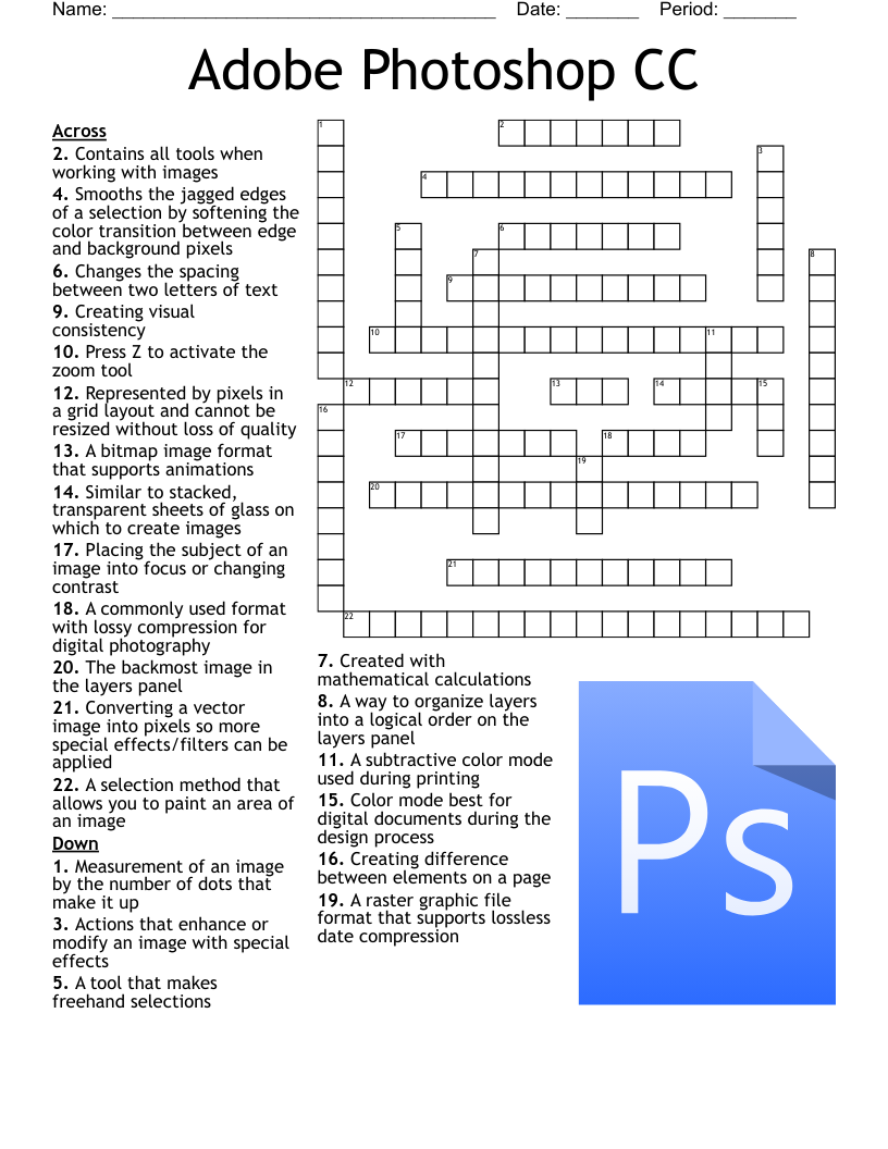 Adobe Photoshop CC Crossword