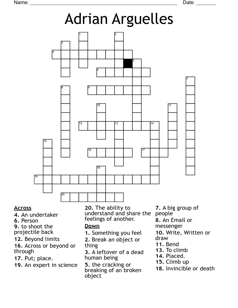 Adrian Arguelles Crossword