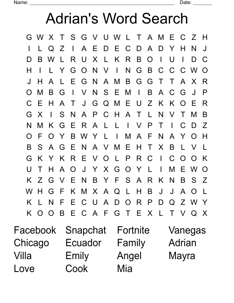 Adrian's Word Search