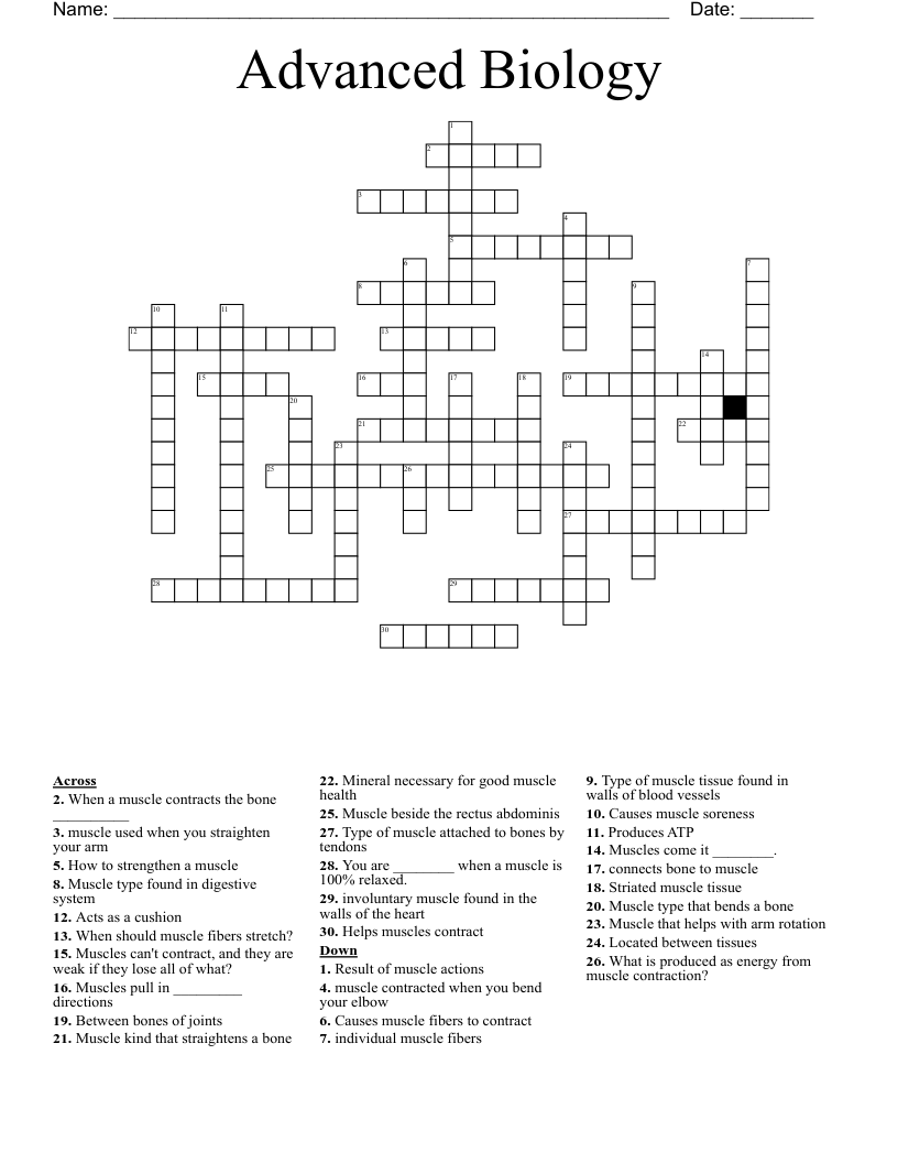 Advanced Biology Crossword