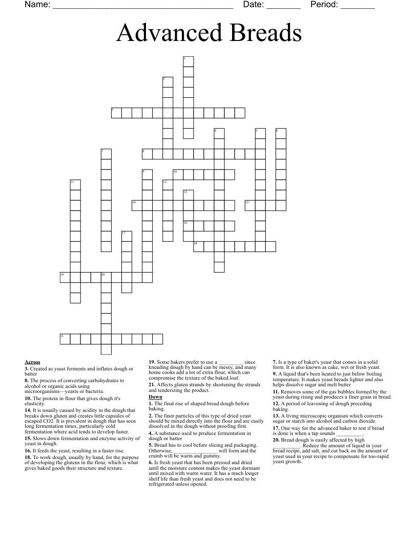 Advanced Breads Crossword
