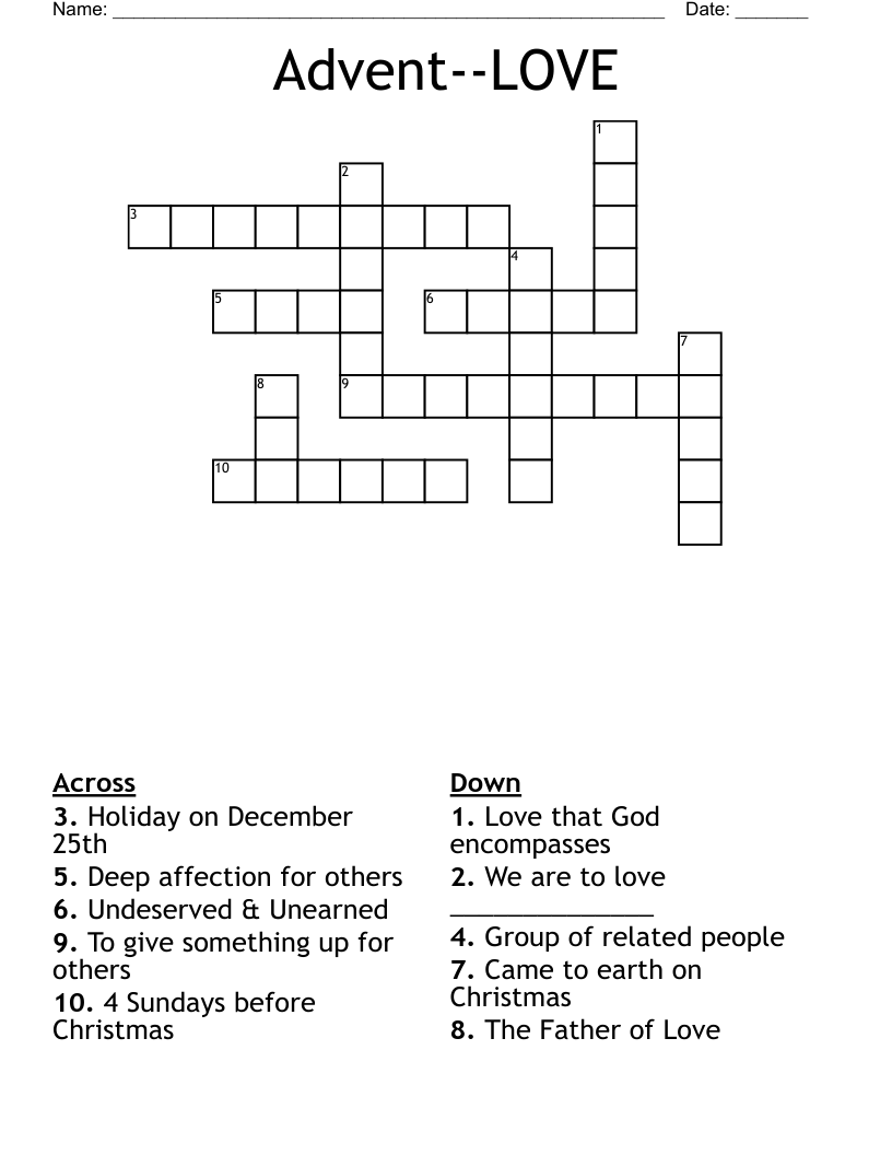 Advent--LOVE Crossword
