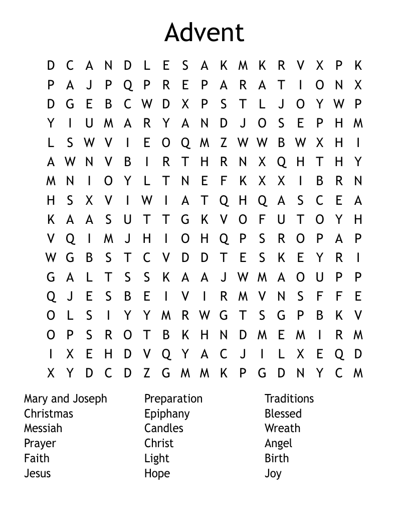 Advent Word Search