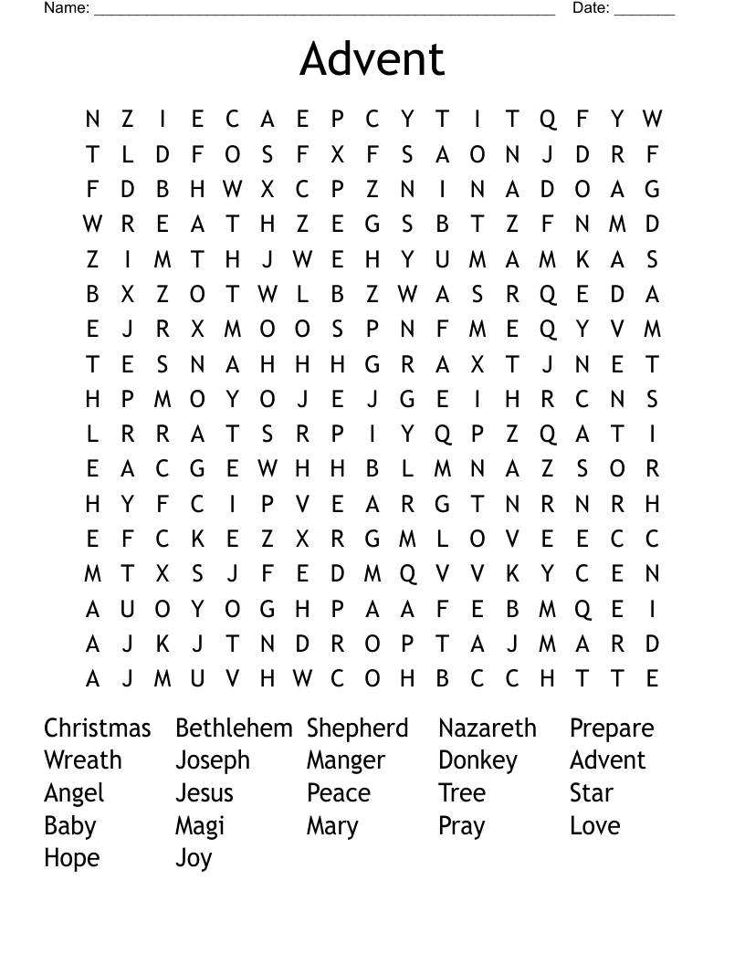 Advent Word Search