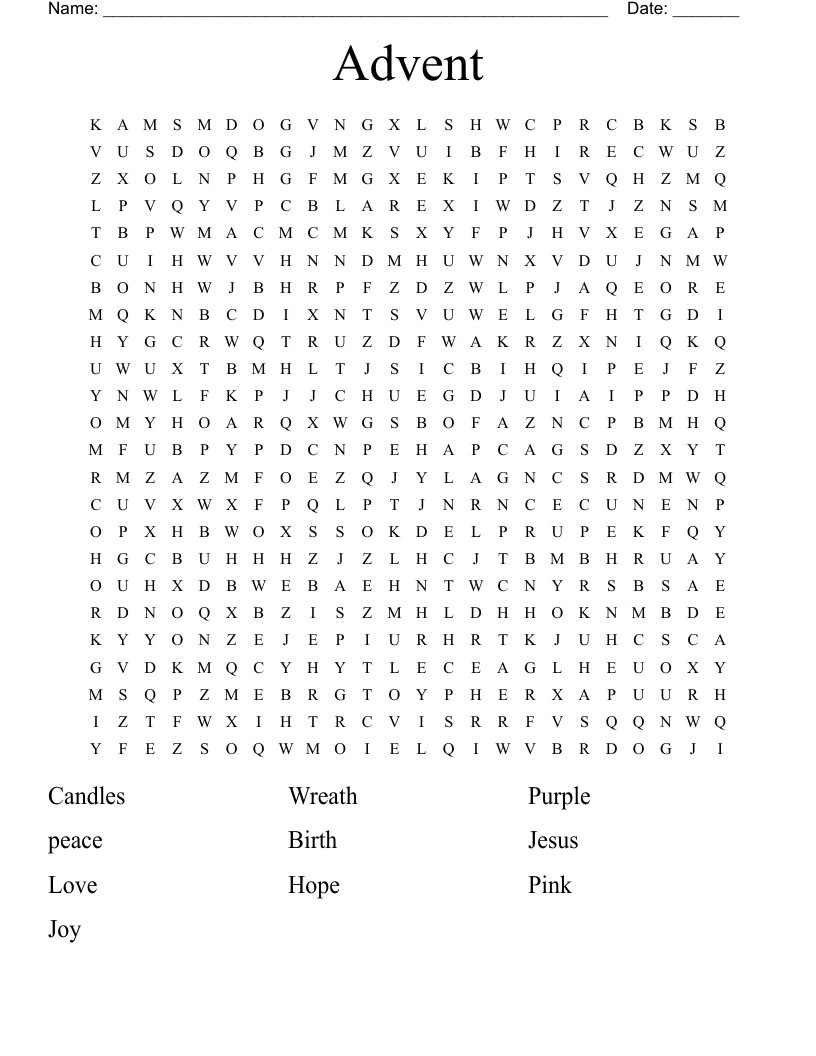 Advent Word Search