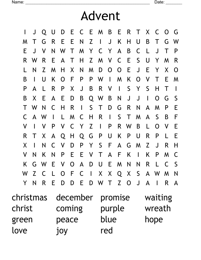 Advent Word Search