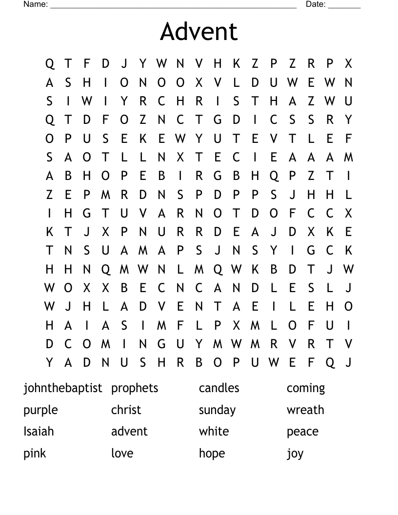 Advent Word Search