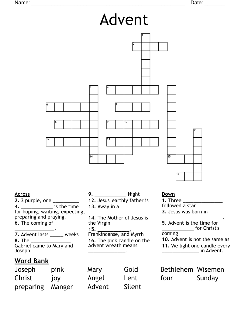 Advent Crossword