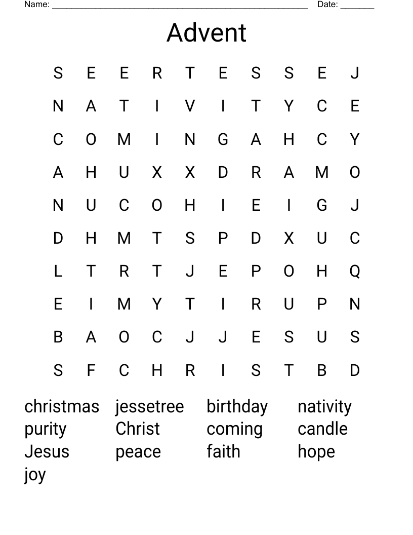 Advent Word Search