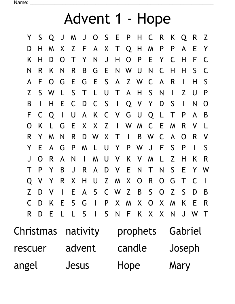 Advent 1 - Hope Word Search