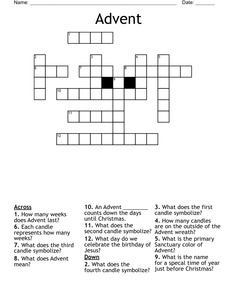 Advent Crossword