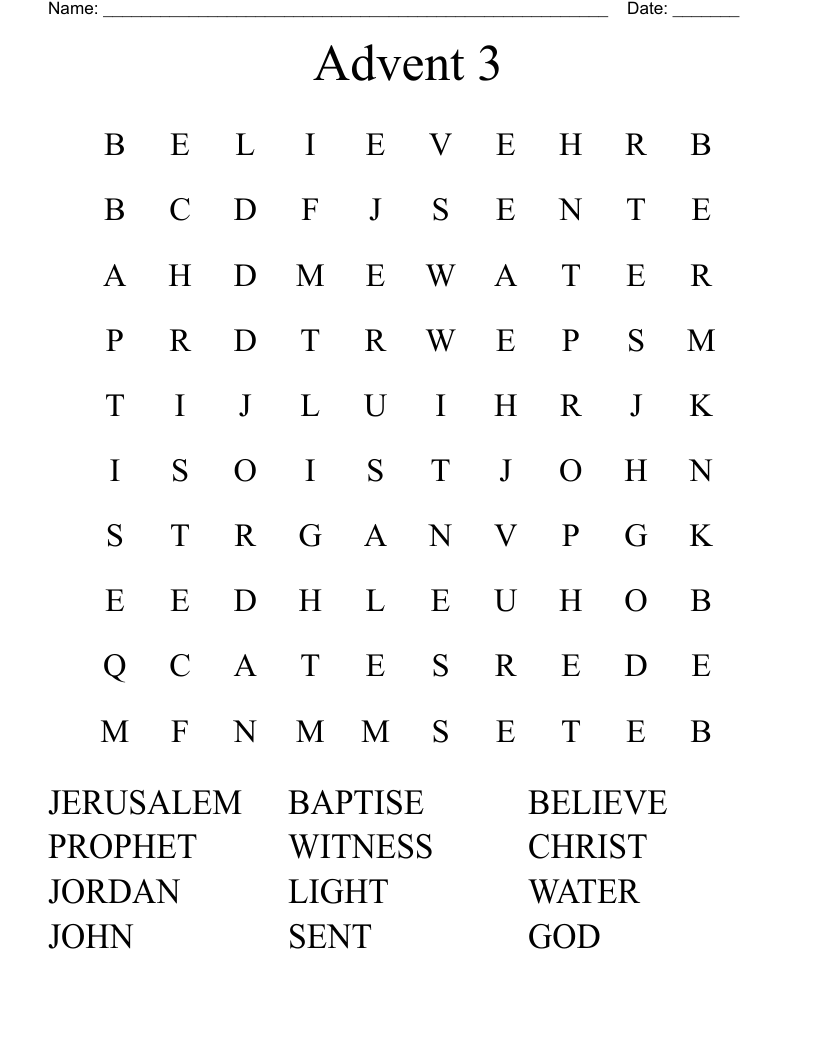 Advent 3 Word Search