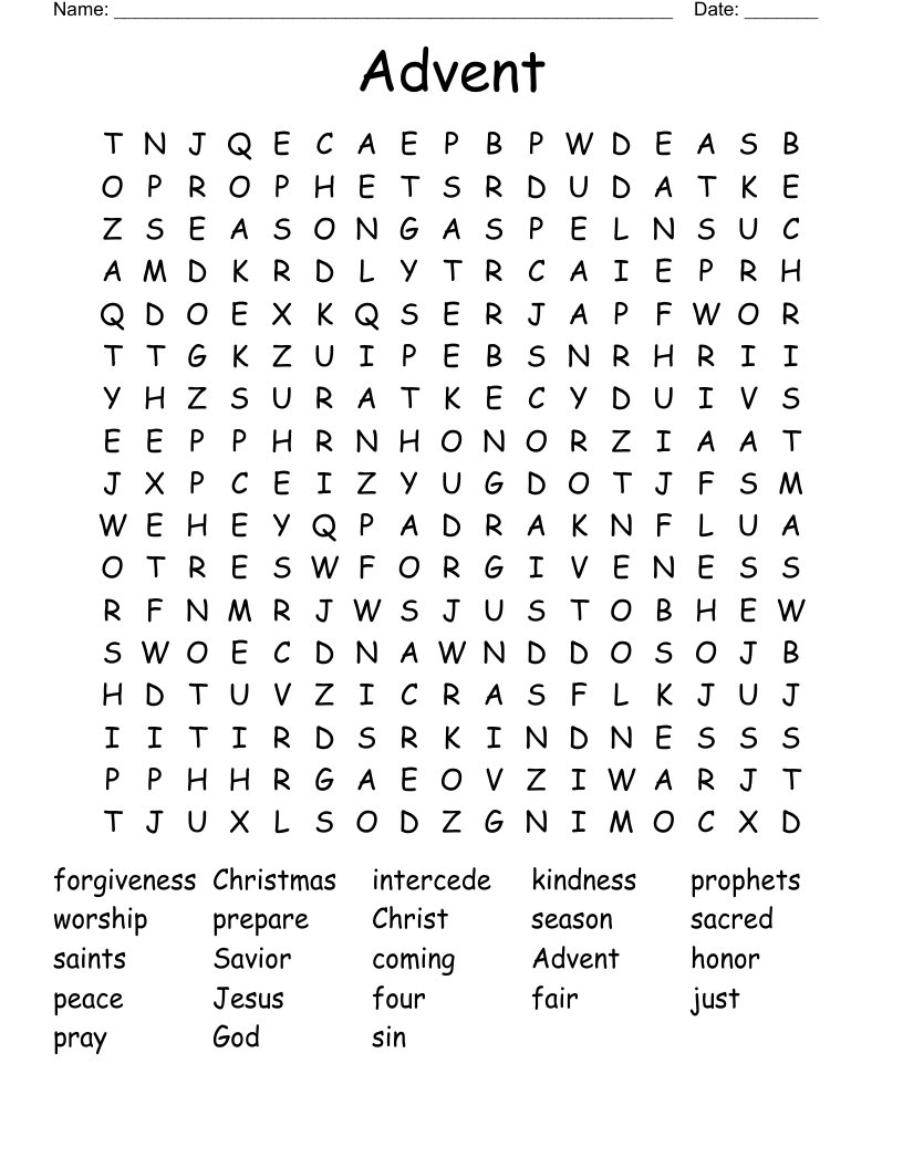 Advent Word Search