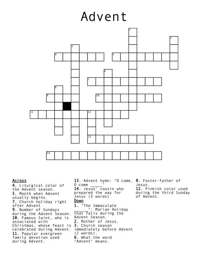 Advent Crossword