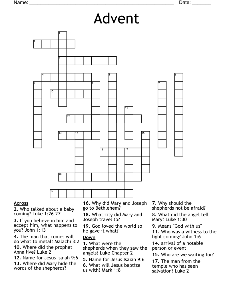Advent Crossword