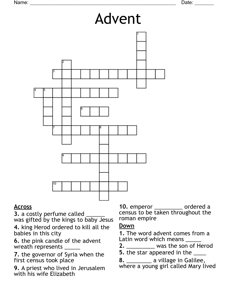 Advent Crossword