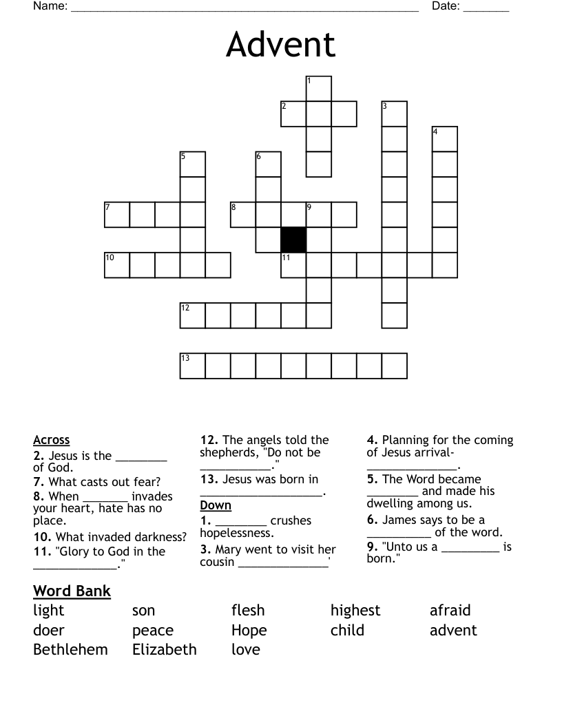 Advent Crossword