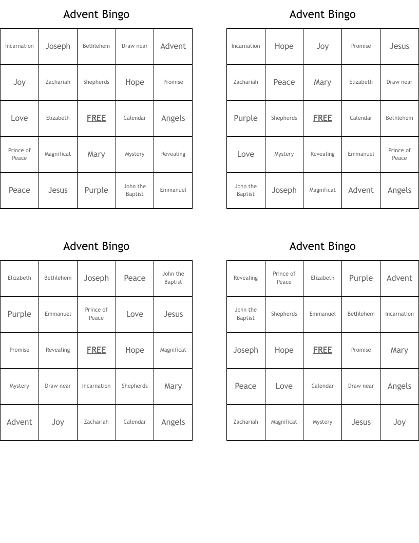 Advent Bingo