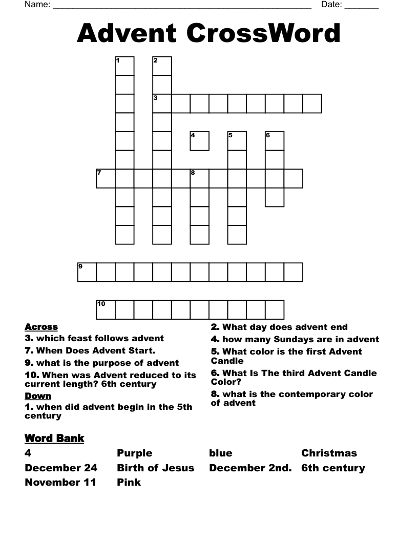 Advent CrossWord