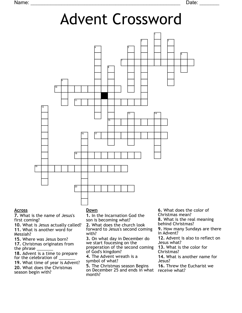 Advent Crossword